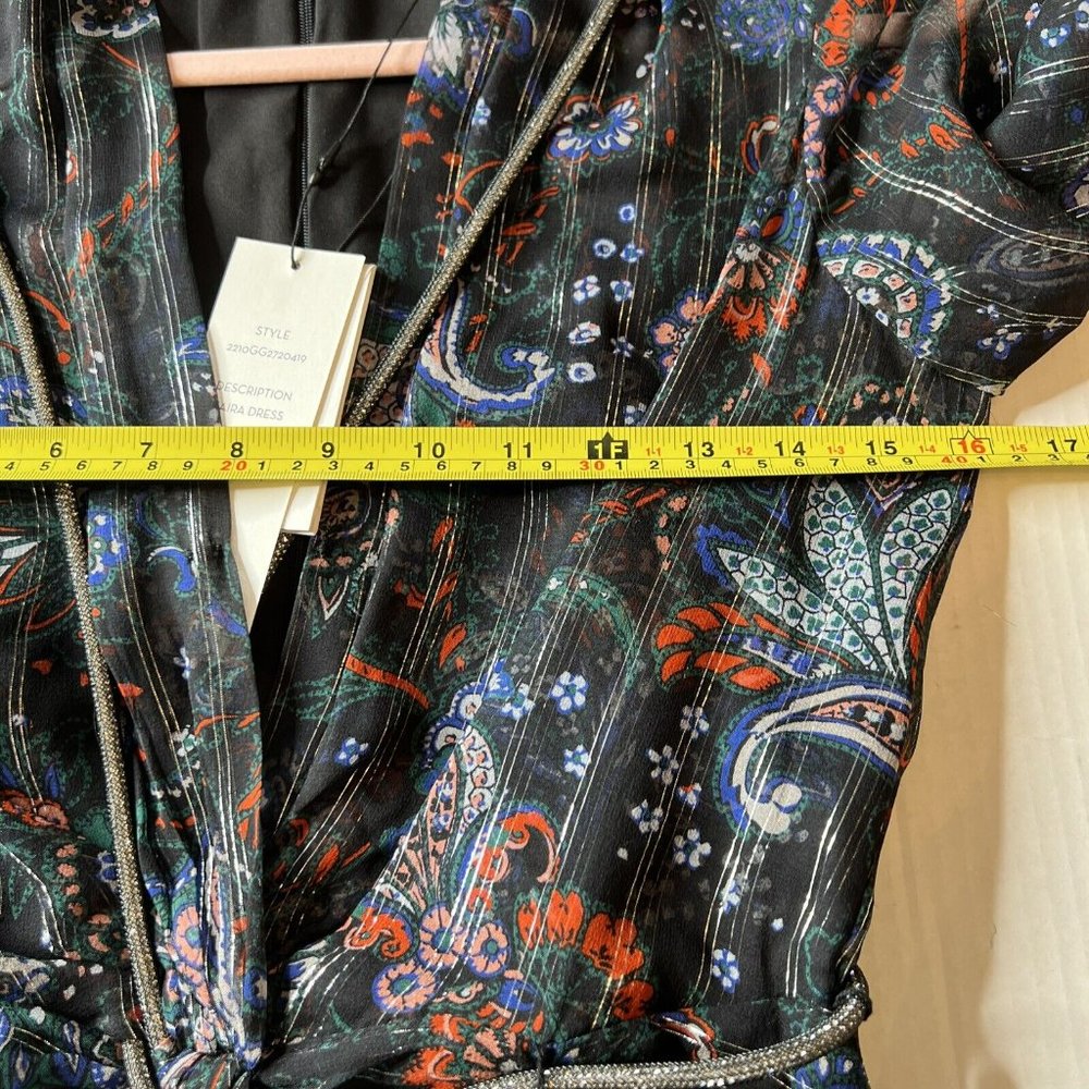 Veronica Beard Black Floral Maxi Dress with Navy and Rust Accents - Picture 12 of 15